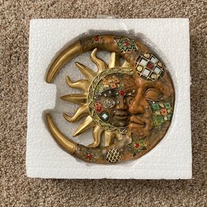 Mosaic crescent moon and sun